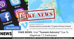 We did not find results for: Fake News Viral Tsunami Advisory Due To Magnitude 7 2 Earthquake In Mindanao
