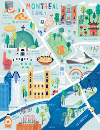 Montreal En Plan Elaillce Blog D Illustration Sur Le Quebec Montreal Travel Illustrated Map Canada Travel