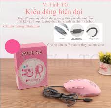 Chuột máy tính màu hồng Siêu cute đáng yêu mẫu PIKACHU - Vi Tính TG