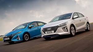 The 2015 toyota prius plug in gets up to 95 mpge* in ev mode, but gets up to 50 city mpg** when fueled with gasoline. Hyundai Ioniq Plug In Vs Toyota Prius Phv Auto Express