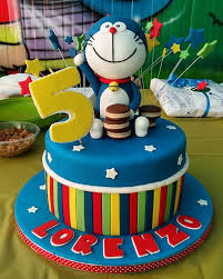 Torta Doraemon Chiffon Cake Alla Vaniglia Farcita Con Chantilly Al Cioccolato Doraemon Cake Baby Birthday Cakes Themed Cakes