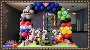Balloon Decoration Spiderman Birthday Decoration Ideas At Home Superheros Superhero Balloons Superhero Decorations Superhero Party Decorations