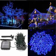 Shop Solar Powered Led Blue String Fairy Light Outdoor Xmas Party Lamp Overstock 19288173