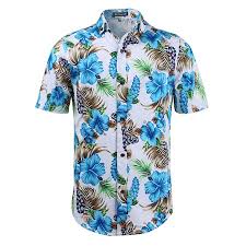 A repeating pattern of classic hawaiian hibiscus. Men Point Collar Button Down Floral Summer Hawaiian Shirts White Turquoise L Walmart Canada