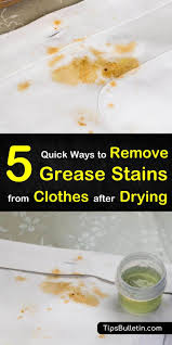 Just sprinkle the baking soda on top of the grease and wait for five to 10 minutes. 5 Quick Ways To Remove Grease Stains From Clothes After Drying