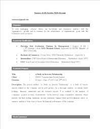 Hr Fresher Resume Objective Templates At Allbusinesstemplates Com