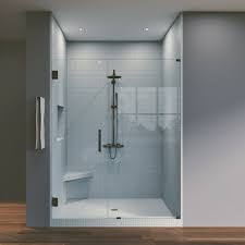 Waterfall Bath Enclosures 61 5 X 76 Hinged Frameless Shower Door Wayfair