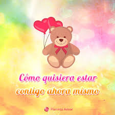 Tierno Osito Con Globos De Corazon Junto A Bello Mensaje De Amor A Distancia Mensajes De Amor Amor A Distancia Corazones