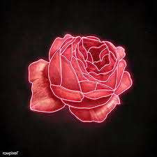 Black Background With Rose Download Premium Vector Of Red Neon Rose On A Black Background Vector In 2020 Red Roses Background Rose Drawing Flower Art