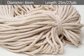 6mm Soft Beige Cord 25yds Ecru Cotton Crochet Rope Natural Etsy Rug Yarn Crochet Rope Macrame Cord