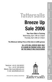Its winters are generally mild, with january being the coldest month having an. Tattersalls Breeze Up Sale 2006