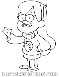 Diy coloring pages are so much fun to make. Mabel Pines Saying Hello Gravity Falls Coloring Pages For Kids Risunki Personazha Disnej Raskraski Disnej Raskraski