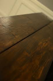 Closeup Of Buffet Tabletop Varathane Kona With Two Coats Of Gloss Polyurethane For Protection Varathane Table Top Buffet