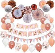 Get results from several engines at once. Amazon Com Rose Gold Birthday Party Decorations Bachelor Party Supplies 52pc Pom Poms Hanging Paper Fans Happy Birthday Banner Rose Gold Glitter Garlands Balloons Confetti Balloons Bachelor Party Kit Health Personal Care
