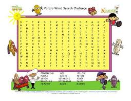 Potato Word Search Challenge For Kids 15 Words Nutrition Activities Food Words Words