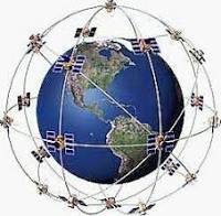 Globo terráqueo rodeado de satélites de posicionamiento