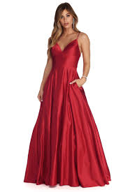 Mary Kate Red Satin Ball Gown Ball Gowns Ball Gown Skirt Red Ball Gowns