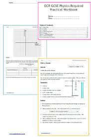 Ocr Physics Gcse Required Practical Workbook Physics Gcse Physics Science Homework
