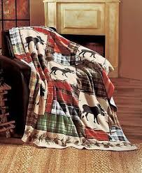 Drape a fleece throw blanket over yourself in a recliner or armchair to have a light blanket to warm up with. Moose Lodge 50 X 60 Fleece Throw Blanket Rustic Log Cabin Bed Chair Sofa Decor Moose Lodge Log Cabin Bedding Rustic Bedroom Decor