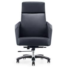 Lauren Genuine Leather Aluminum Base High Back Executive Chair Zuri Furniture Executive Chair Chair Office Furniture Modern