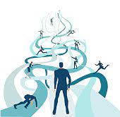 Vetores de Pessoas Bem Sucedidas Em Frente A Vários Caminhos Tomando Uma  Decisão Para O Movimento Certo Símbolo De Grande Investimento E Progresso  Positivo No Desenvolvimento De Negócios e mais imagens de Acaso - iStock