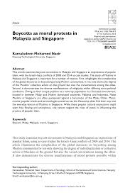 77pc recorded in selangor, sarawak, kelantan, kl. Pdf Boycotts As Moral Protests In Malaysia And Singapore