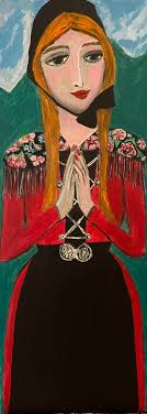 Næstan liðug við hendan. Akryl á lørift 24 x 34 cm