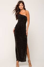 A Gaci Midnight Hour One Shoulder Maxi Dress Agaci Shoulder Maxi Dress Fashion Chic Outfits