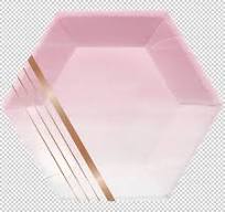 Rose Gold 'Rose All Day' Hexagonal Stripes Lunch Plates