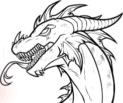 Drawn in ink and shaded with prismacolor grey inks year of. How To Draw An Easy Dragon Head Step By Step Drawing Guide By Dawn Dragoart Com