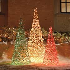Learn how to decorate your porch this season with wreaths, christmas lights, garland. Lighted Cone Trees Frontgate Christmas Decorations Diy Outdoor Outdoor Christmas Tree Outdoor Christmas Lights