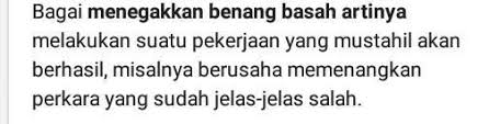 Susulan kenyataan mantan perdana menteri, tun abdullah ahmad badawi yang mendakwa biro tata negara (btn) tidak bersifat perkauman. Apa Arti Peribahasa Dari Menegakkan Benang Basah Brainly Co Id