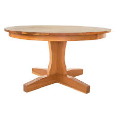 Take the avalon 45″ white crafted from hardwood solids and cherry veneer, the abbott place pedestal dining table from hooker furniture is a traditional piece with a modern twist. Round Shaker Pedestal Dining Table Handmade In Usa With Natural Solid Hardwoods