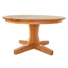 5pc kitchen dinette, drop leaf pedestal table + 4 padded dining chairs light oak. Round Shaker Pedestal Dining Table Handmade In Usa With Natural Solid Hardwoods