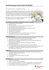 So gilt es in einem solchen fall, einiges zu organisieren, wie zum beispiel die beisetzung des verstorbenen. Veranlassungen Im Todesfall Kreissparkasse Tubingen