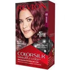 Revlon Colorsilk Beautiful Color Permanent Hair Dye Dark Brown At Home Full Coverage Application Kit 48 Burgundy 1 Count Walmart Com At Home Hair Color Box Hair Dye Best Box Hair Dye