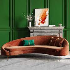 With its elegantly curved silhouette and luxurious velvet upholstery, the baila sofa from tov furniture is beautiful from all angles. 965 99 Modern 63 Bronze Velvet Curved Sofa Gold Metal Toss Pillow Included Minimalistisch Wohnbereich Von Homary Limited Houzz