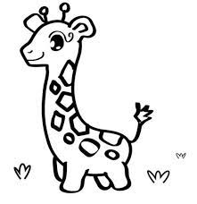 Vector illustration with cartoon animal characters. Giraffe Coloring In