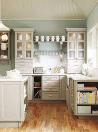 Blue is a great color to build into your kitchen design. I Love The Grey Cabinets With Smokey Blue Walls Kitchen Inspirations Martha Stewart Living Kitchen Kitchen Remodel