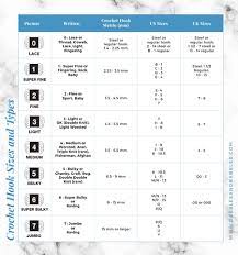 When you learn to crochet, having a hook size chart and a yarn weight chart is recommended. Crochet Hook Sizes And Types Dabbles Babbles