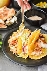 If you are on keto, you can remove the tortillas and add everything else on top of bed of lettuce for a fish taco prefer a premade meal plan with recipes already done for you? Chipotle Fish Tacos With Mango Salsa Air Fryer Oven Stovetop The Foodie And The Fix