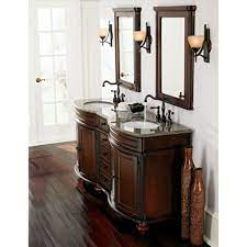 The vanity is constructed out of cherry wood. 73 Inch Wilshire Vanity Bowed Front Vanity Curved Front Sinks