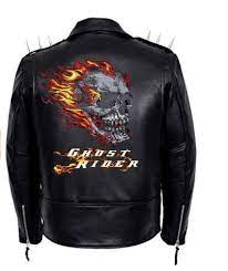 Ghost Rider Leather Jacket With Spikes And Skull Ghost Rider Harley Davidson Merchandise Leather Jacket