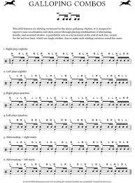 Galloping Combos Practice Pad Exercise Onlinedrummer Com Drum Sheet Music Drums Beats Drum And Bass