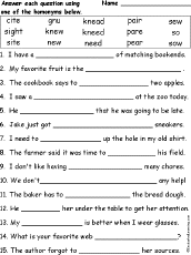 homonyms enchantedlearning com