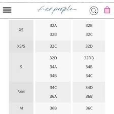This calculator provides results for the united states, the united kingdom, european union, france, belgium, spain, australia, and new zealand. Free People Intimates Sleepwear Free People Bra Size Chart Poshmark