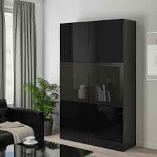 Wir haben die schönsten einrichtungsideen mit dem ikea besta ❤ lass dich von fotos aus echten. Besta Vitrine Schwarzbraun Selsviken Hochglanz Rauchglas Schwarz Ikea Deutschland