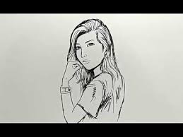 Cara Menggambar Orang Cewek Cantik Dengan Mudah How To Draw Girl Youtube