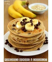 Pancakes Hyperproteines Banane Et Chocolat Amandine Cooking Recette Pancakes Recette Proteinee Pancakes Banane Chocolat