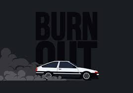 Ae86 Car Drifting And Burnout Illustration Burnout Illustration Car Vector Illustration Car Vector